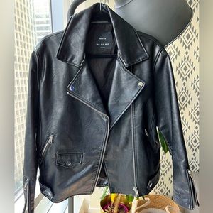 Bershka Faux Leather Biker Jacket